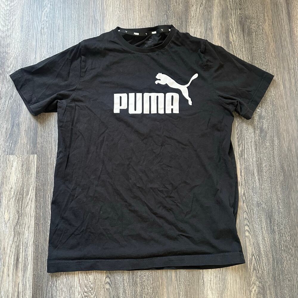 Puma Women’s Black Logo Graphic T Shirt Short Sleeve Size Medium‎